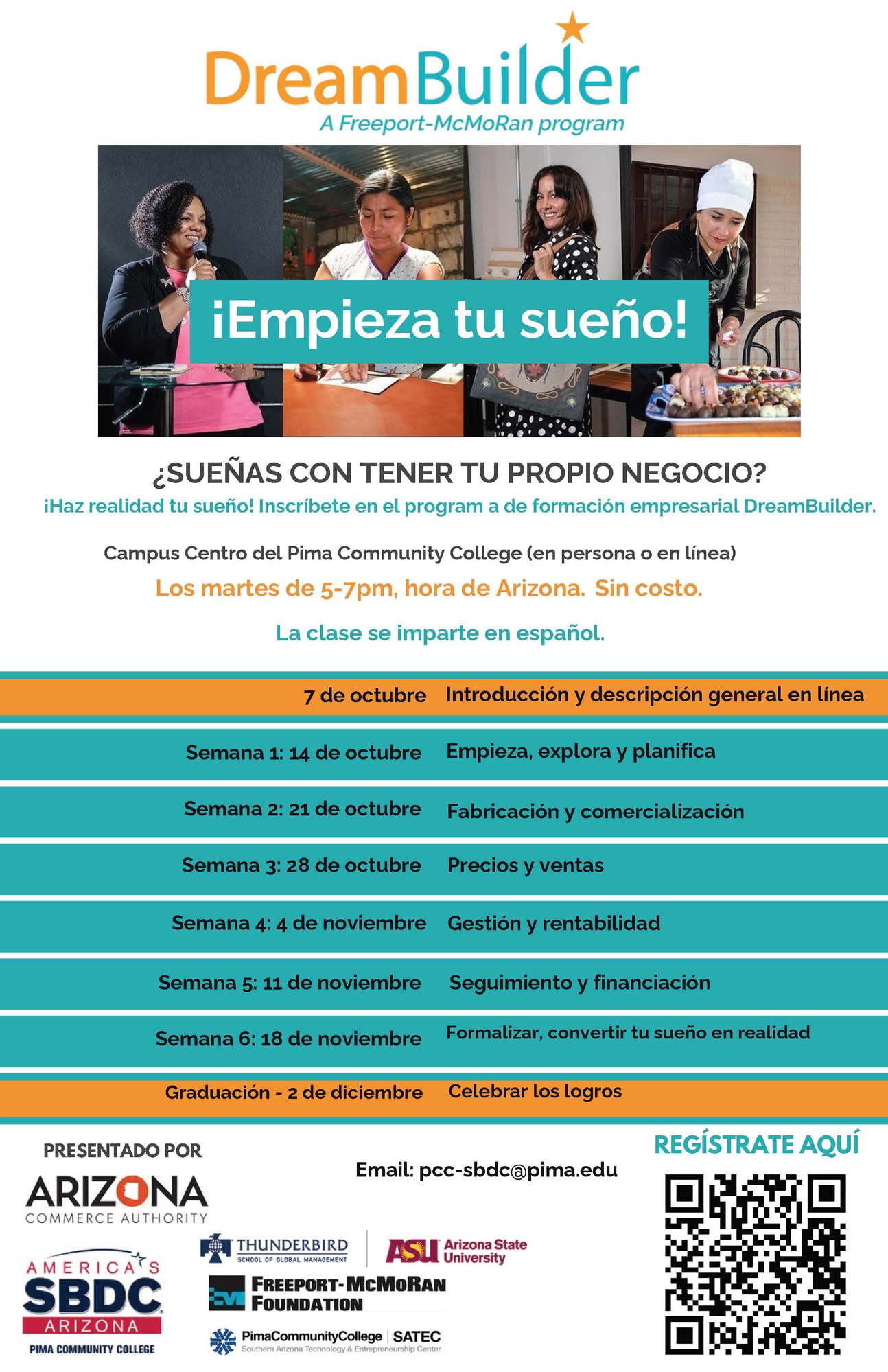 PCC SBDC DreamBuilder Flyer - Fall 2025 in Spanish2