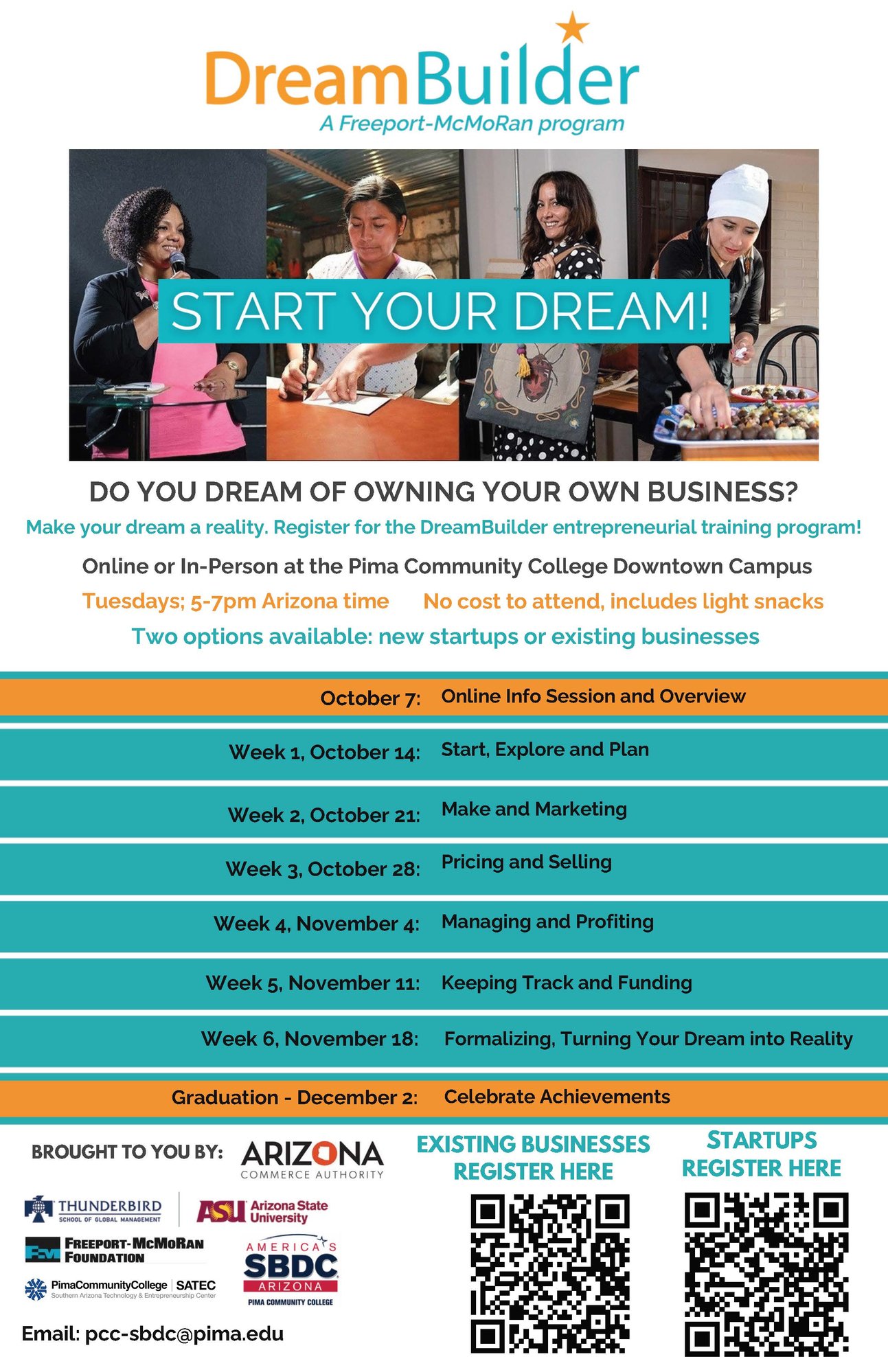 PCC SBDC Dreambuilder Flyer - Fall 2025 Startups and Existing Businsses (1)
